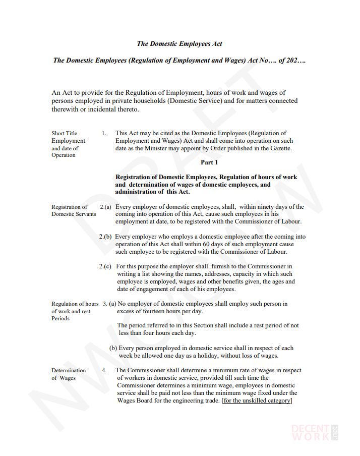 Page 1 - The Domestic Employee Act (Draft)